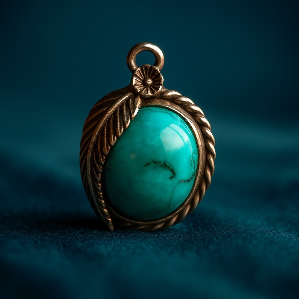 Elegant Turquoise stone and Silver leaf design ring